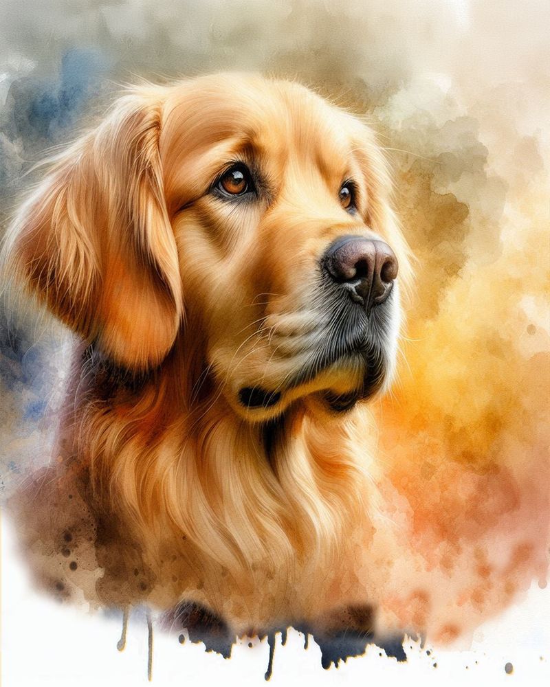 A customized portrait of one your pet: digitally processed photos on a watercolour background!