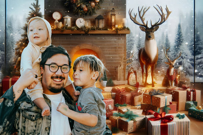 A customize your family photos into festive holiday memories with Christmas themes.